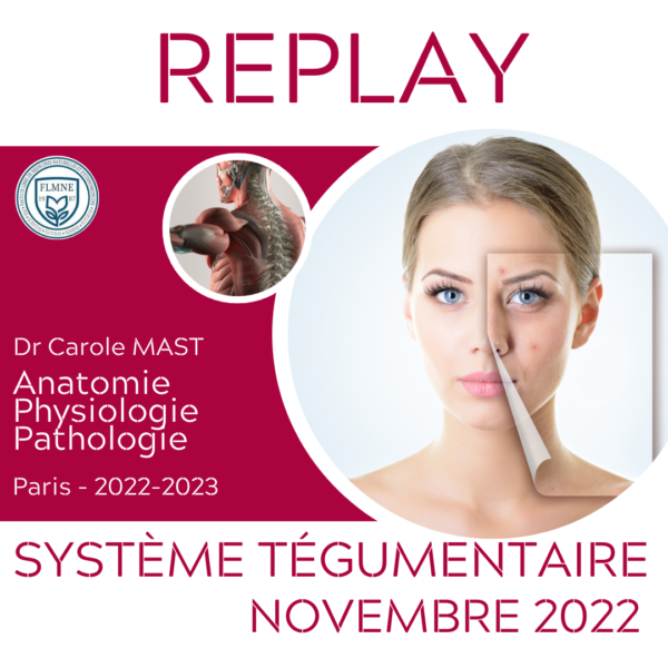 ANATOMIE ET PHYSIOLOGIE DE LA PEAU [REPLAY]